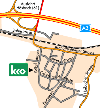 Anfahrtskizze zur Druckerei K&ouml;hler